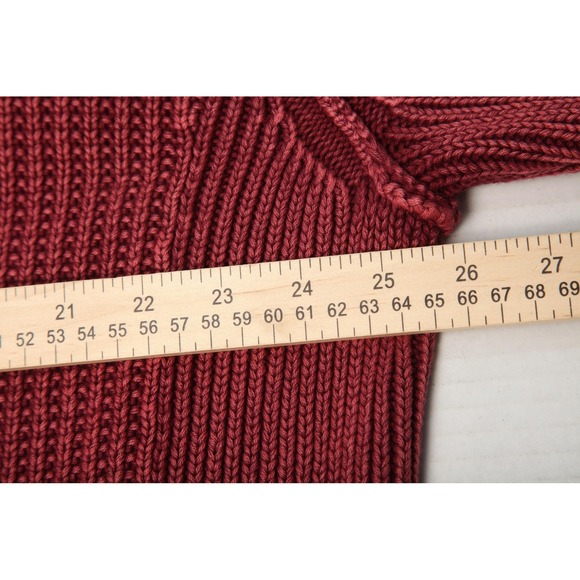 Carbon2Cobalt Sweater Mens 2XL Red Fireside Henley Cotton Knit Pullover - Picture 7 of 10